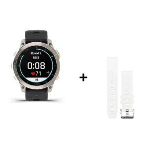 Montre Garmin  EPIX Gen 2 Sapphire Titane + bracelet silicone noir